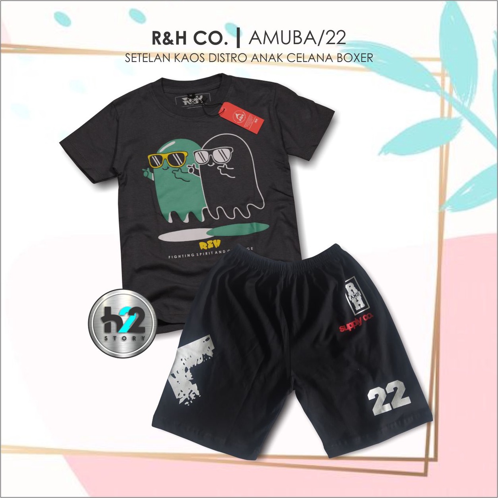 Setelan Kaos Distro Anak Celana Boxer Setelan Atasan Anak dan Celana Usia 3-4 Tahun By H22Story