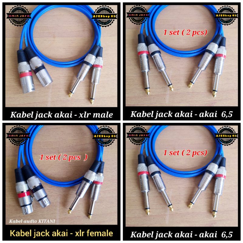 Kabel jack akai to xlr satu pasang