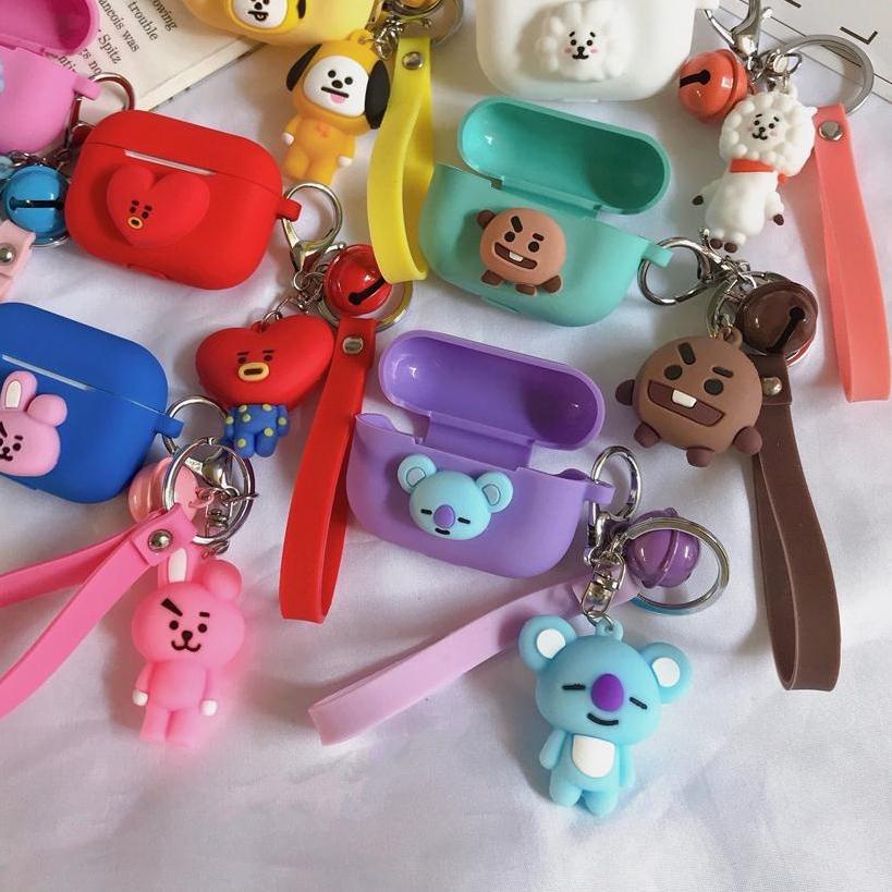 BAYAR DITEMPAT✔️[CASE+FREE GANTUNGAN] Premium Case Airpods Gen 1/ 2 / 3 2021 / Pro 3D BT21 BTS Mang 