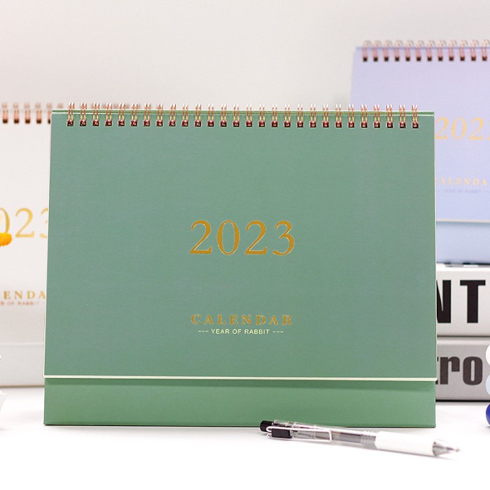

✨NEW✨ - Planning Time 2023 Desk Calendar Kalender Kalendar Meja Jilid Spiral - OLIVE