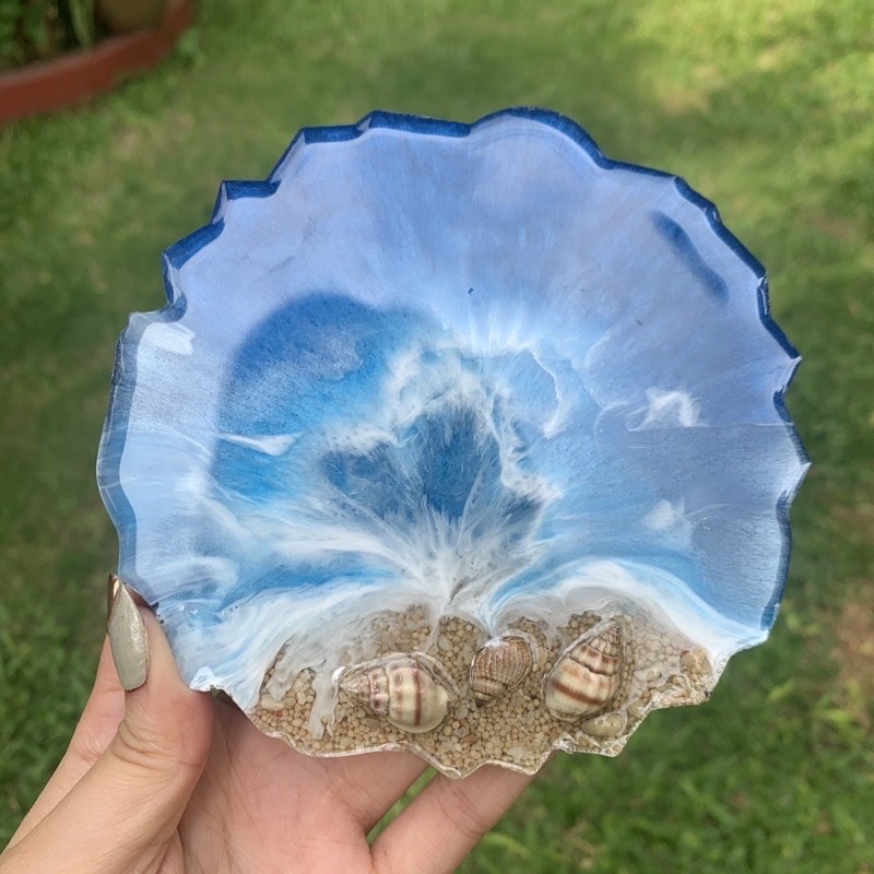 Tatakan gelas ocean resin