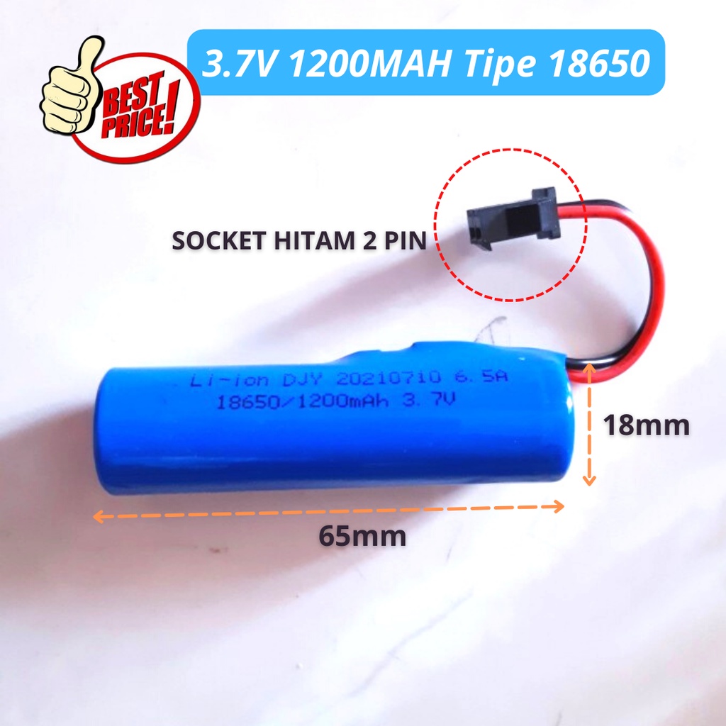 Promo!! Baterai Li-ion 3.7Volt 6800MAH Tipe 18650 Mainan RC Mobil Remote Control