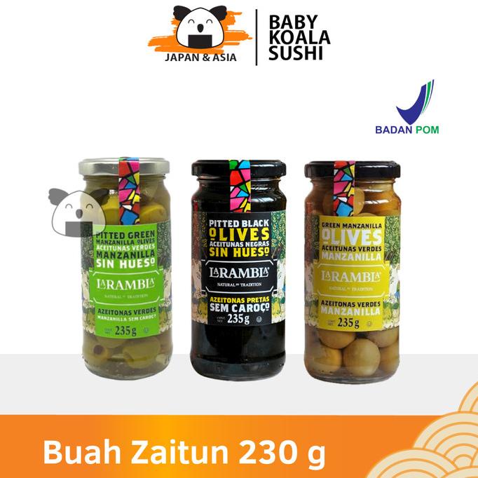 

BUAH ZAITUN SPANYOL 235G | PITTED BLACK & GREEN OLIVES | OLIVE ZAYTUN