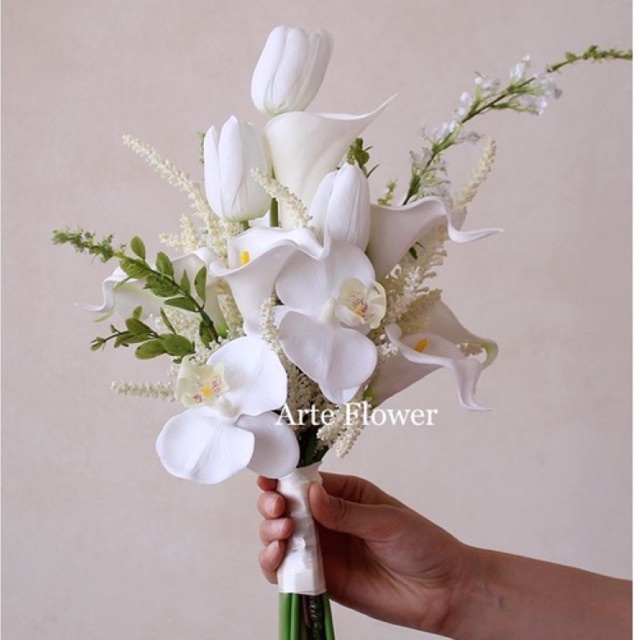 Jual Korean Bridal Hand Bouquet Wedding Flower Cala Lily Buket