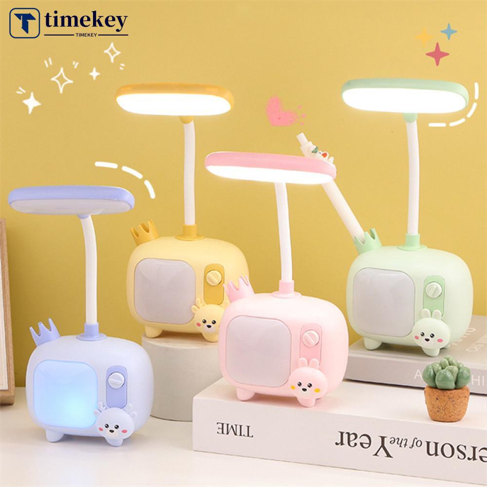 Timekey Kartun USB Rechargeable Lampu Meja Dual Light LED Siswa Anak Kamar Tidur Membaca Lampu Meja Lampu Malam G2O5