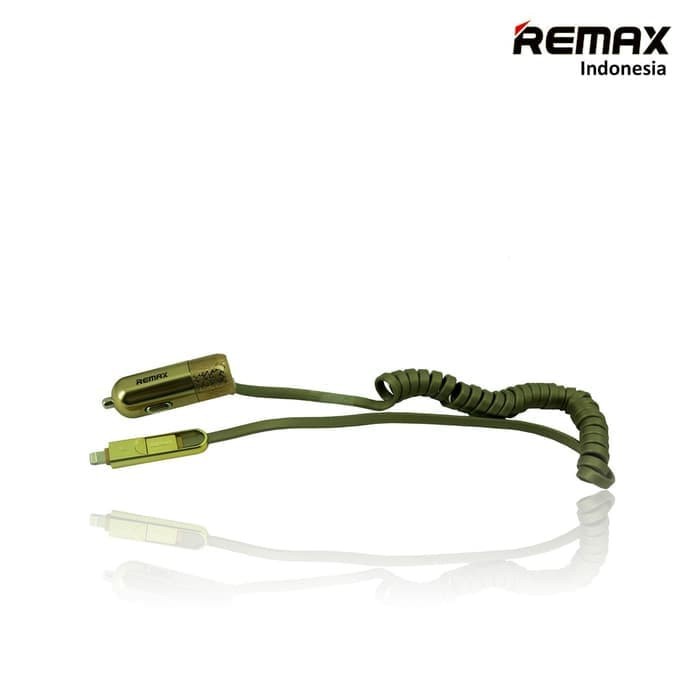 Car Charger REMAX Single USB With 2 in 1 Cable 3.4A Finchy series -