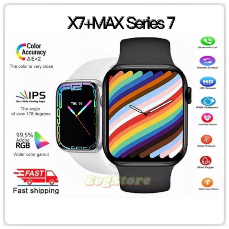 [✅COD] Iwo Series 7 Original Smartwatch X7+Max Bluetooth Call Remote Play Music Heart Rate.