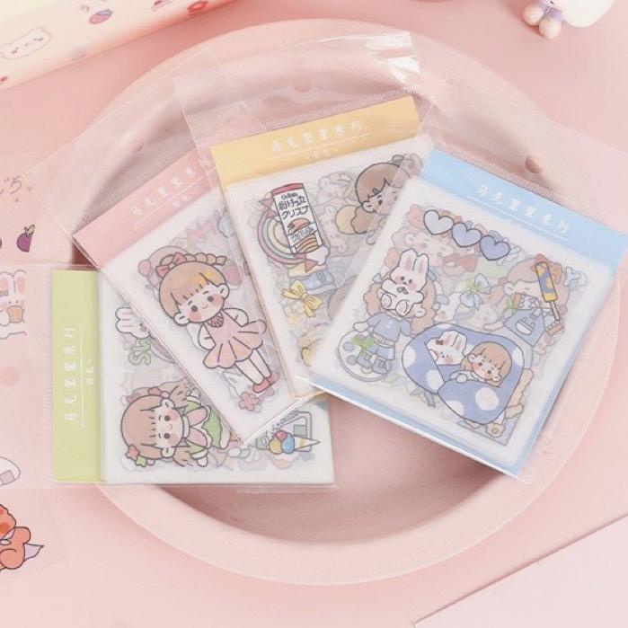 

FG5♚ KENSHO Stiker PVC Deco Aesthetic Lucu Sticker Korea Import - 20 Lembar Paling Baru