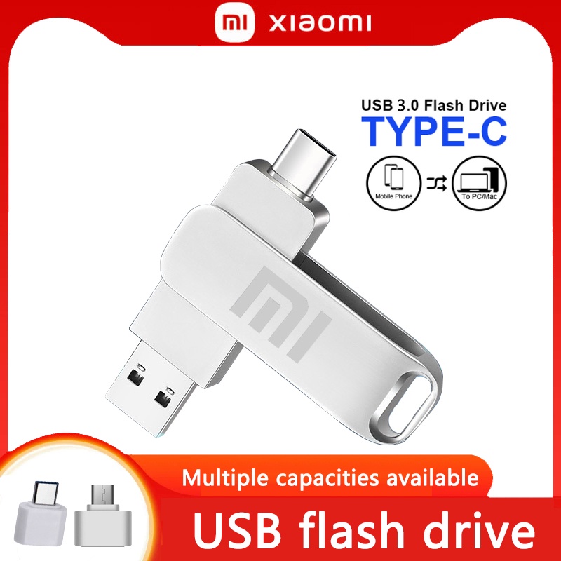 Xiao'mi TYPE-C Flashdisk USB 128gb Kecepatan Tinggi, Driver Flash USB 256gb 512gb 1tb 2tb, Flash Drive USB-C Untuk Hp/Komputer Android Dan Perangkat Lainnya