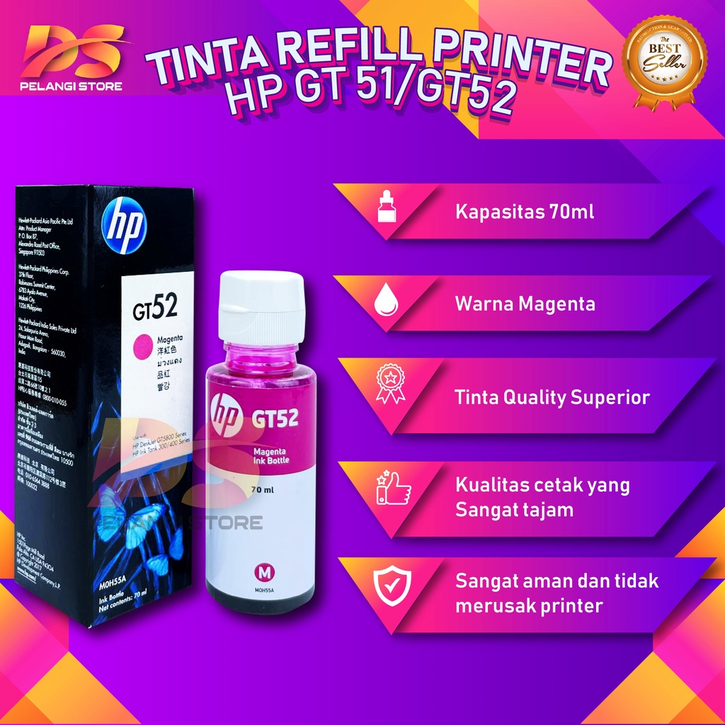 1 SET 4 PCS Tinta HP GT51 GT52 Tinta Printer GT5810 L9U63A GT5820 M2Q28A