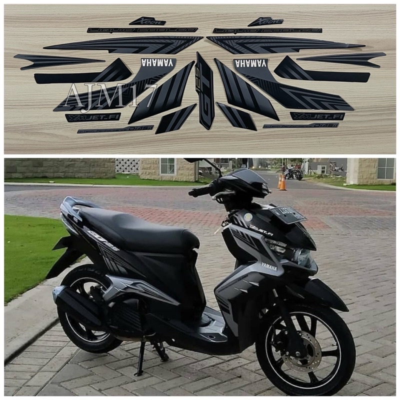 STIKER STRIPING MOTOR XEON GT 2014 HITAM