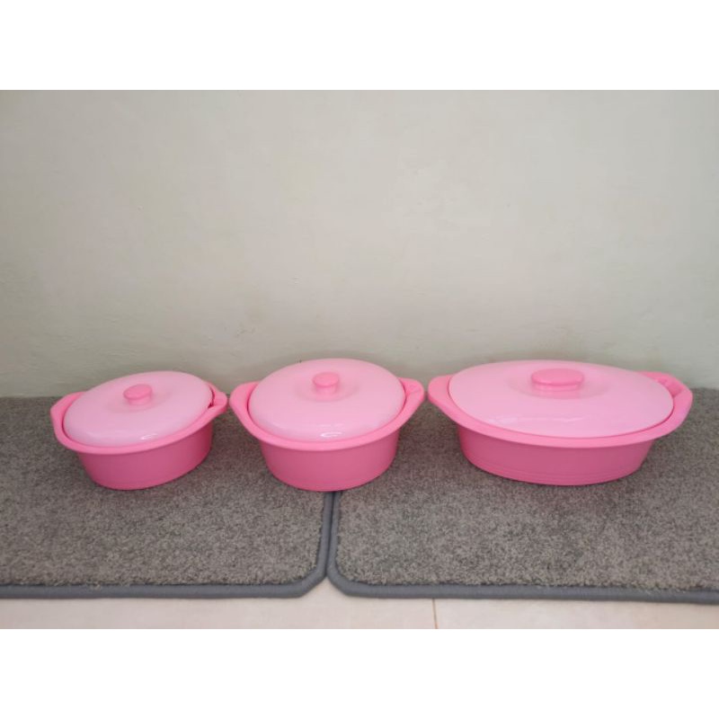 BAKI / BASKOM + TUTUP PINK GOLDEN SUNKIST / TEMPAT SAYUR PLASTIK FOODGRADE