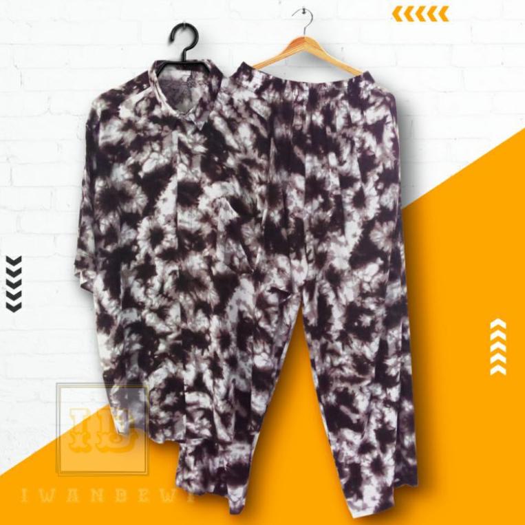 SYP.10De22ν • Setelan Piyama Tie dye Pria Tiedye Set Baju Tidur Pria Pajamas Piyama Rayon Pria Tiedy