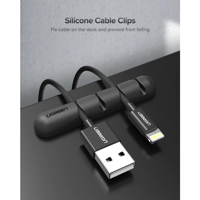 

Cable Clip UGREEN Holder Organizer Silikon Penjepit / Perapi Kabel