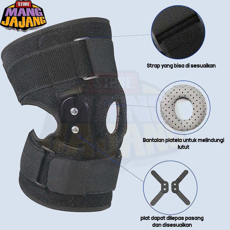 Deker Lutut Knee Support With Alumunium Plate Deker penyangga Lutut Knee Pad Strap