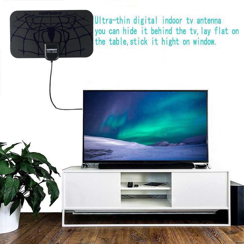 GS8u Taffware Antena Tv Tipis Digital Indoor Dvb-t2 25db Spider Pattern With Signal Booster Amplifier Tfl-d139 Blue Or-i