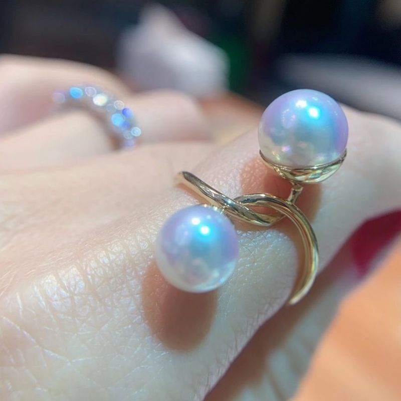 natural [MUTIARA GRADE A WITH RING SILVER 925] emban cincin wanita ring perak silver 925 emas