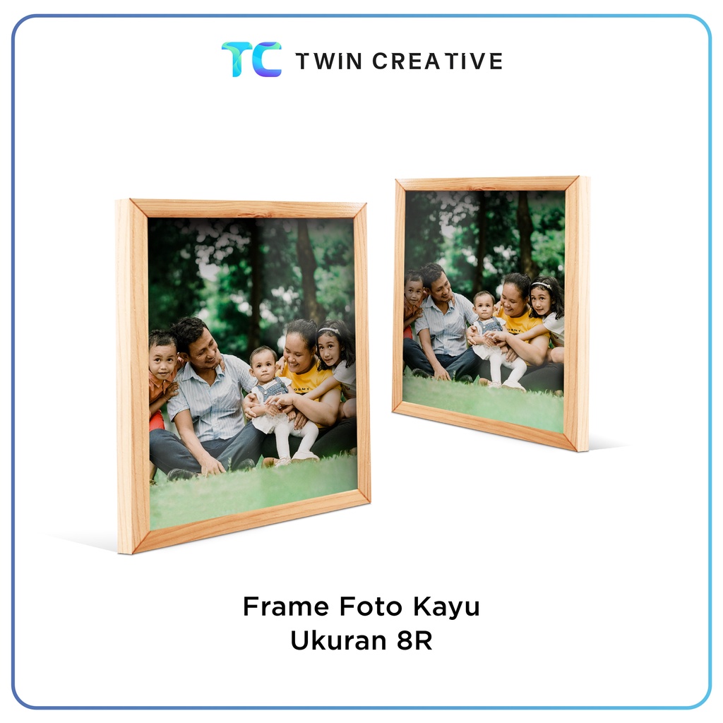 Hiasan Pajangan Dinding Bingkai Foto Sertifikat Pigura Meja Minimalis Jati Belanda 25,4x23,3 cm - Poster Frame Photo Kayu 8R