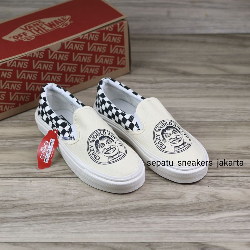 Sepatu Slip On Crazy World Checker Og Import Terlaris Termurah