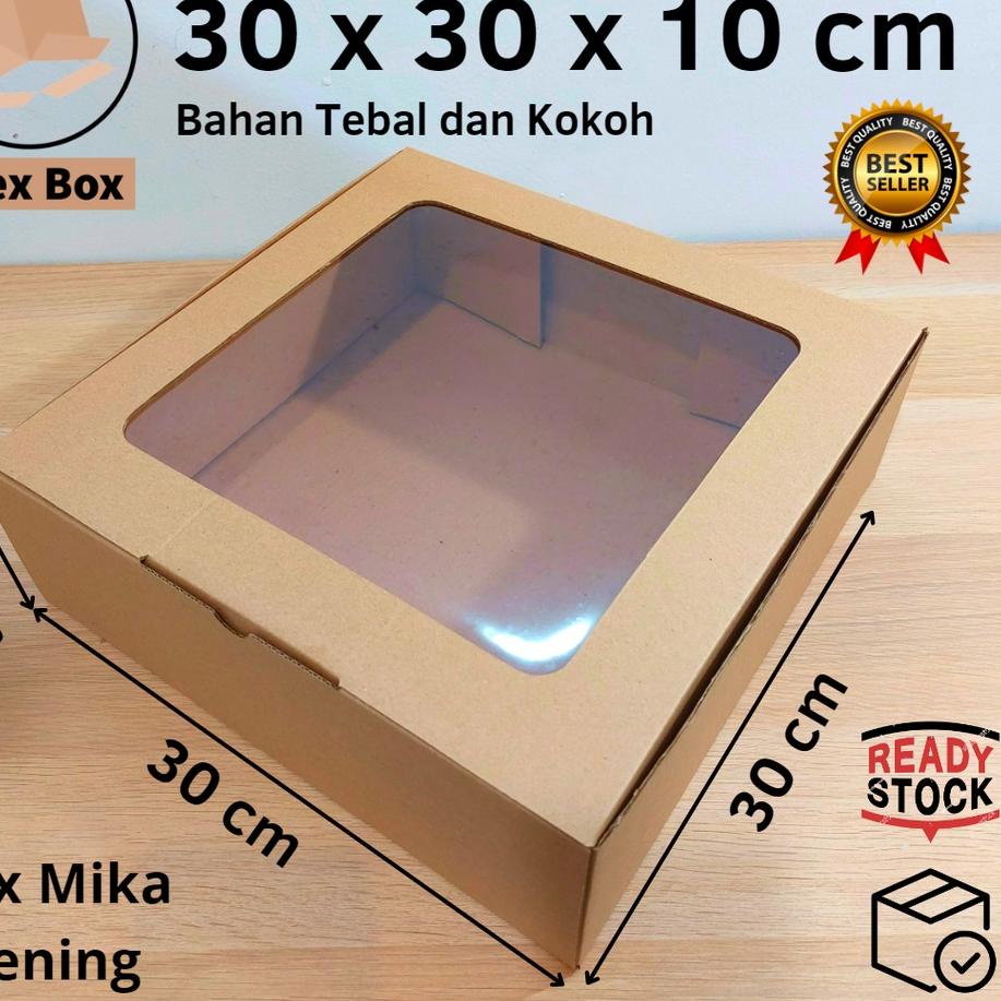 

[K-5-Q ☎] Kardus Mika 30 x 30 x 10 cm... model diecut, untuk kue hampers dll-top produk