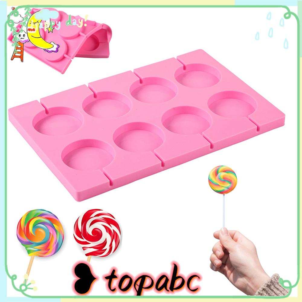 Cetakan Silikon TOP Lollipop 8lubang Bakeware Alat Panggang Cetakan Berbentuk Bola Bulat Besar