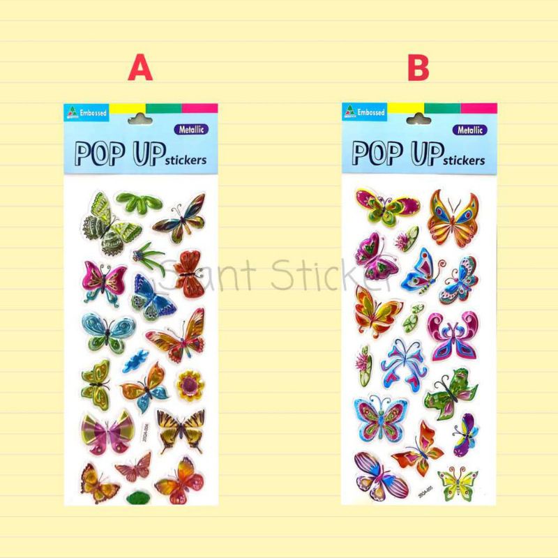 POP UP STICKER TIMBUL KARAKTER KUPU-KUPU BUTTERFLY
