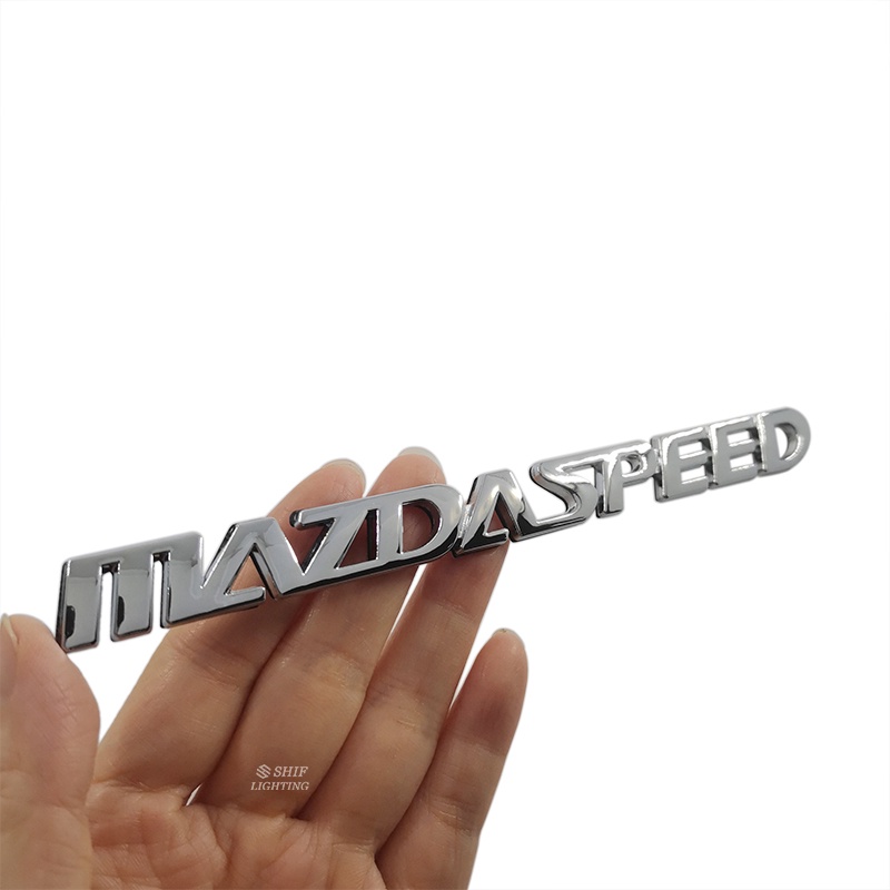 1x Metal MAZDASPEED MAZDA SPEED Huruf Kecepatan Mobil Auto Rear Trunk Emblem Badge Stiker Decal Pengganti MAZDA