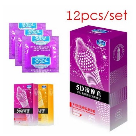 Kondom Berbintil  Latex 5D Dotted Condom