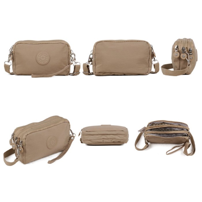 Harga Murah Kipling Tas Dompet Hp Wanita Tas Selempang Nylon 3 Resleting Besar