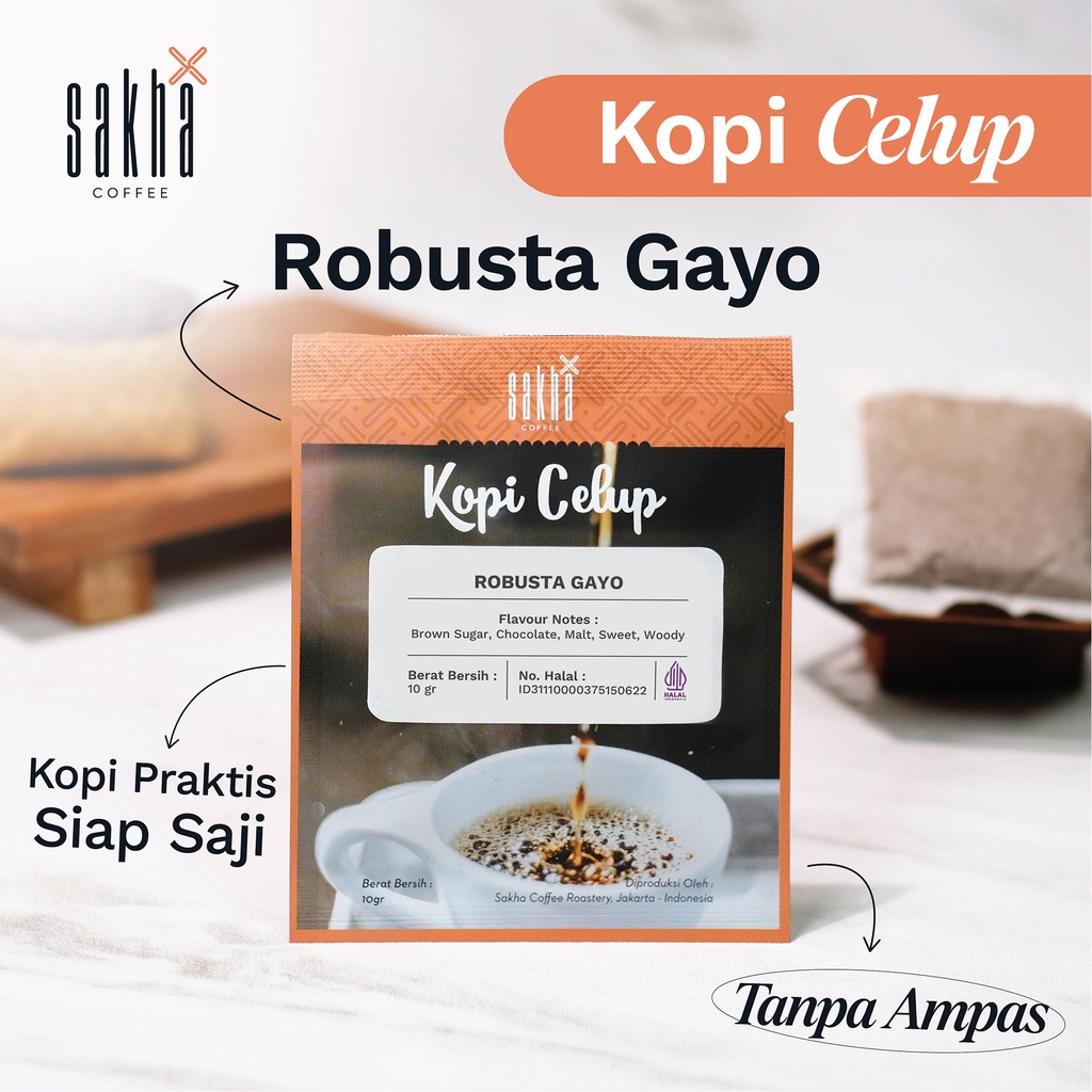 Kopi Sachet Celup Robusta Gayo Aceh Coffee Saset Murni Tanpa Ampas