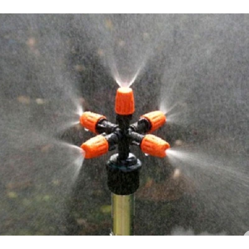 Sprayer Spuyer Sprinkler Kabut 5 Arah Mist Sprayer Nozzel Sistim Irigasi Taman Kebun Pendingin Kandang Shaestore15