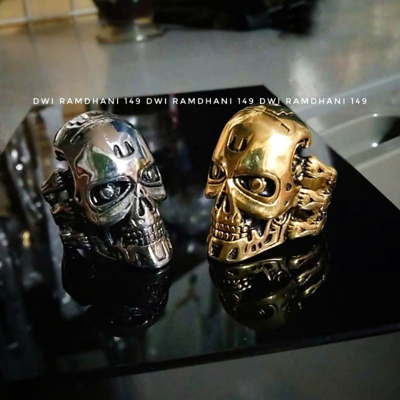Cincin Titanium Pria Tengkorak ring skull