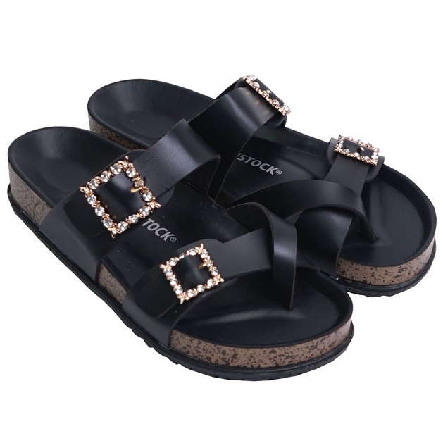 LAPEPA YUK - Dunkenstock KIARRA Sandal Wanita Jepit Tinggi 2cm Size 36 - 40 Tidak Licin Sendal Japit Beleza Wedges Slop Birken Dunkenstok Rumah Belezza 37 38 39 Warna Black Hitam Bellezza Kekinian Premium Terbaru Shoes Ori Original Mall Official Store