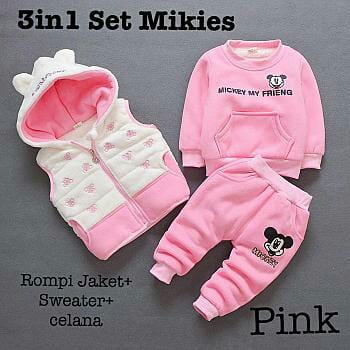 MGC 3IN MIKIES SET RO SETELAN ANAK PEREMPUAN BABYTERY MUDA ASLI IMPORT !!