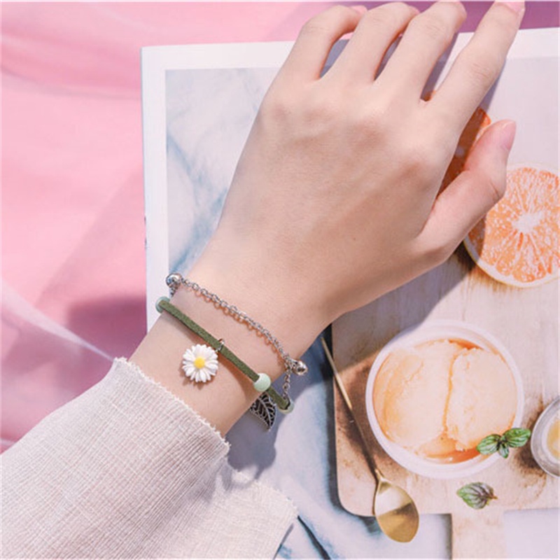 Gelang Tali Kepang Adjustable Motif Kartun Bunga Untuk Wanita