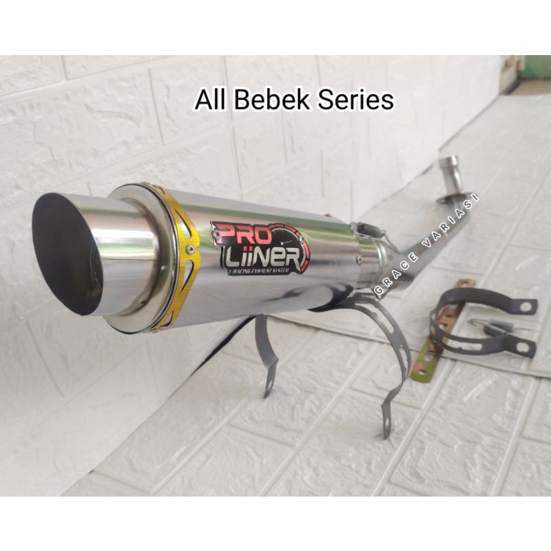 KNALPOT RACING PRO LINER UNTUK SEMUA MOTOR BEBEK(SUPRA/GRAND/ASTREA/JUPITER/BLADE/REVO/KHARISMA/SMAS