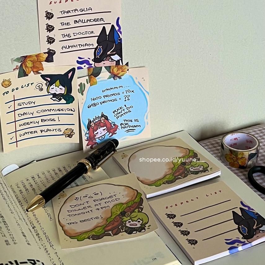 

Menarik GENSHIN IMPACT Sumeru Memo Pad Note Tighnari Cyno Collei Nilou by Yuune 66R^