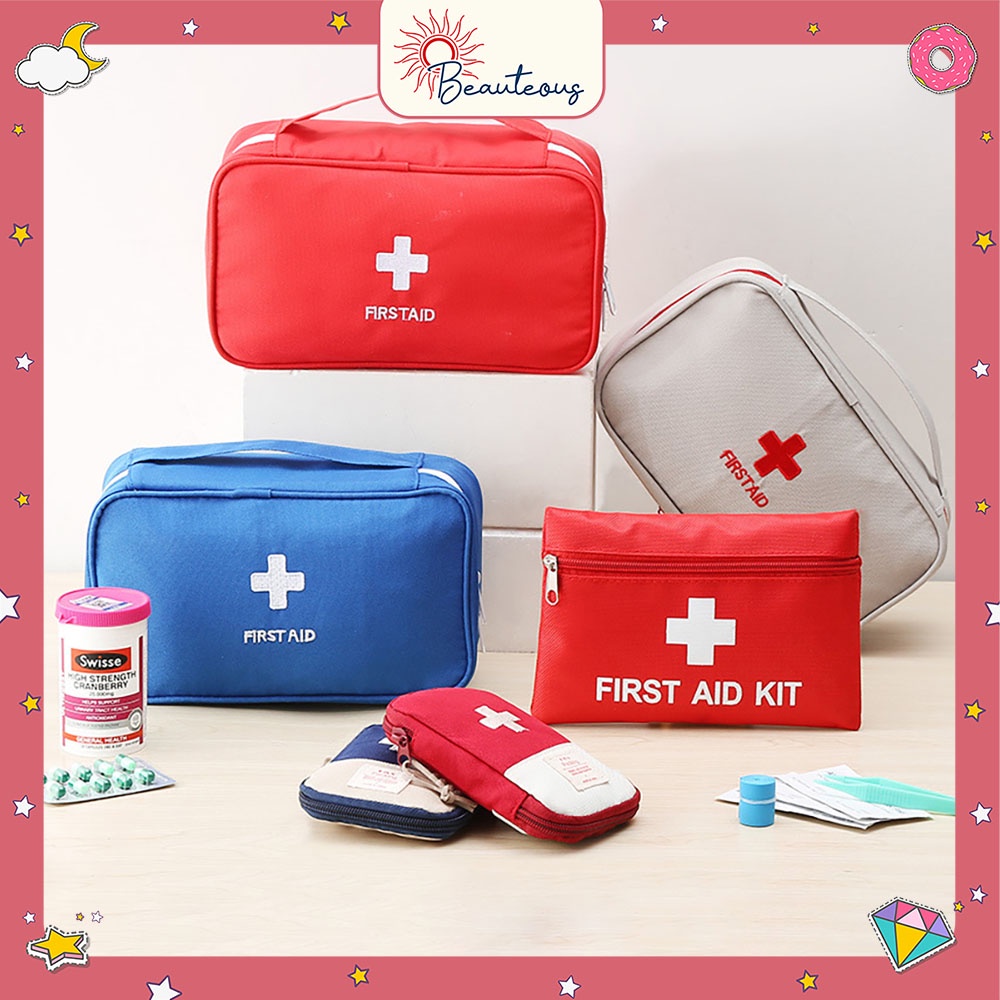 Tas Medis P3K Pouch Medicine Bag Tempat Penyimpanan Obat First Aid Kit