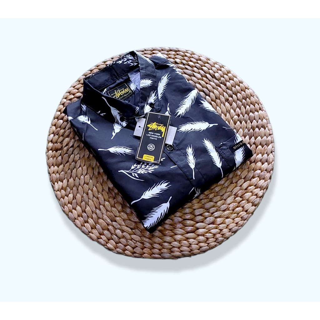 Kemeja Motif Pantai Pria Dan Wanita / Hem Surfing Motif Daun Kemeja Pantai Pria Lengan Pendek