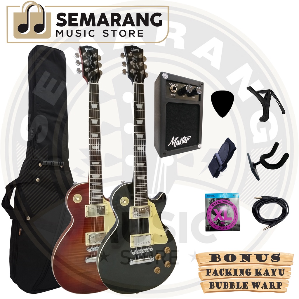 Gitar Elektrik Gibson Les Paul Bonus Packing Kayu dan Bubble Warp