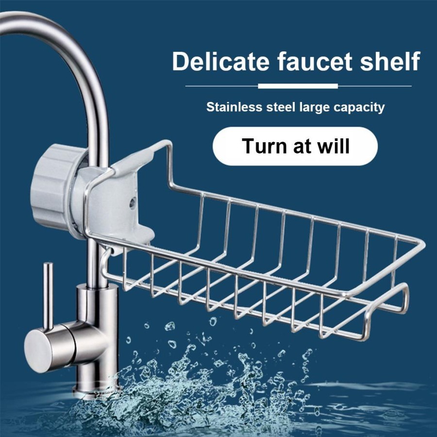 Faucet Rack Stainless Steel Hanging Sink Rak Kran Air