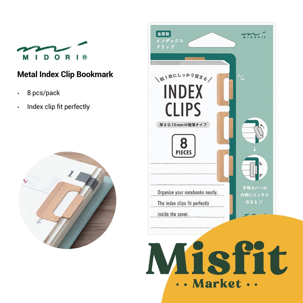 

MIDORI Metal Index Clip Bookmark Klip Pembatas Buku Halaman