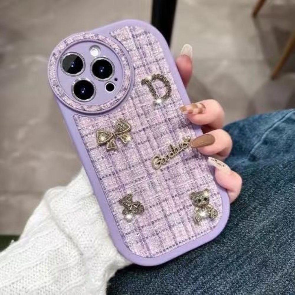 IPHONE Casing Ponsel Motif Kain Flanel Musim Gugur Dan Musim Dingin Kompatibel Dengan Iphone12 13 14 11 Pro Max X Xs Max Xr Tgfdj