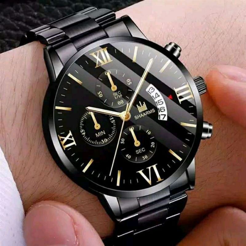 Jam Tangan Pria SHAARMS  Mewah Stainless Steel Elegan SA202