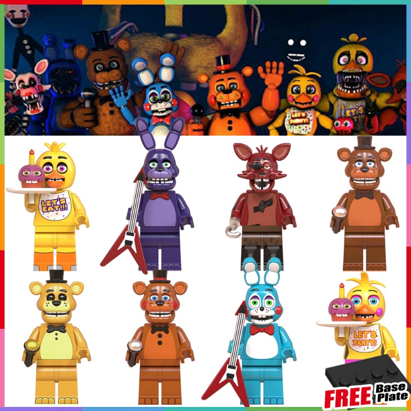 Chica Minifigures Mainan Hadiah Golden Freddy Freddy Foxy Spintraft Bonnie Lima Malam Di Angka Mini Freddy WM6074