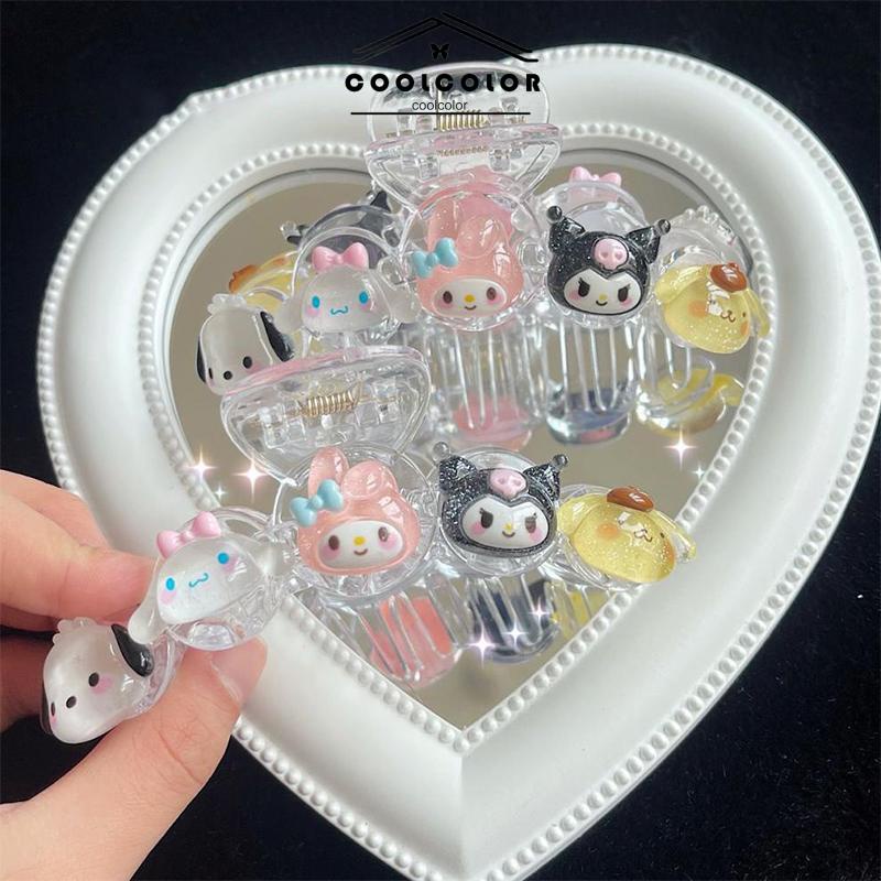 COD❤️Klip Rambut Besar Kulomi Berkedip Halus Transparan Lucu Gadis Klip Rambut Ekor Kuda- cl