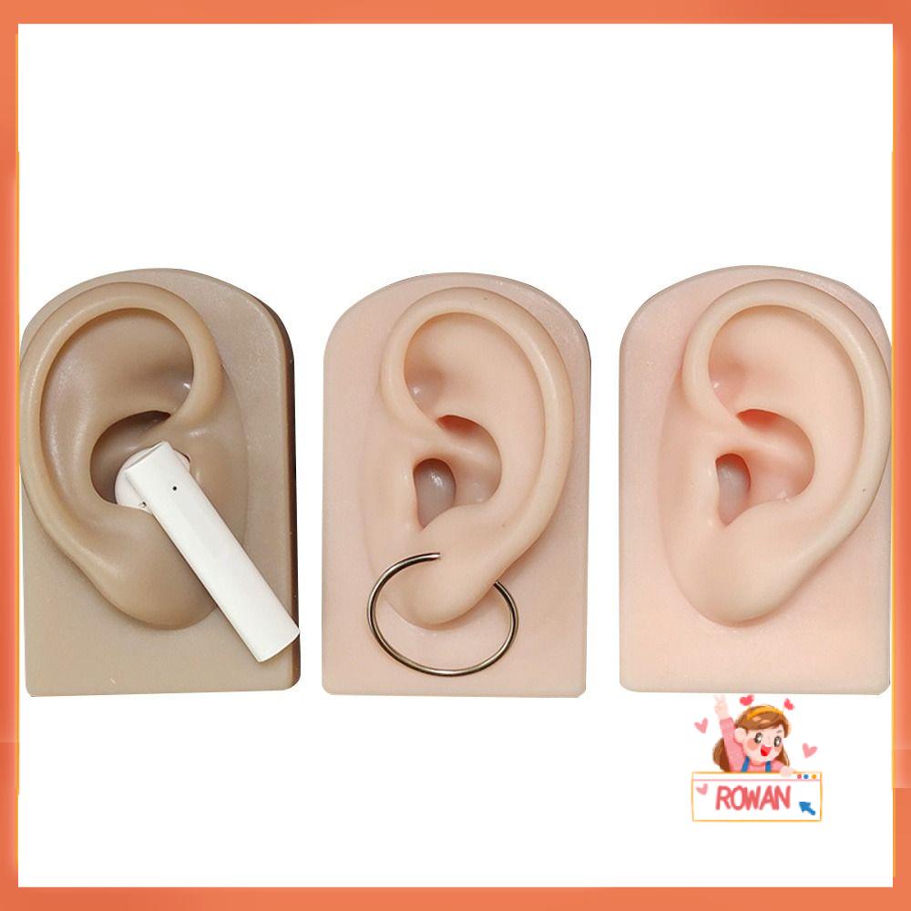 R-flower Silicone Ear Model Pemula Praktek Manusia Anting Display Piercing Alat Peraga Pelatihan Telinga Palsu