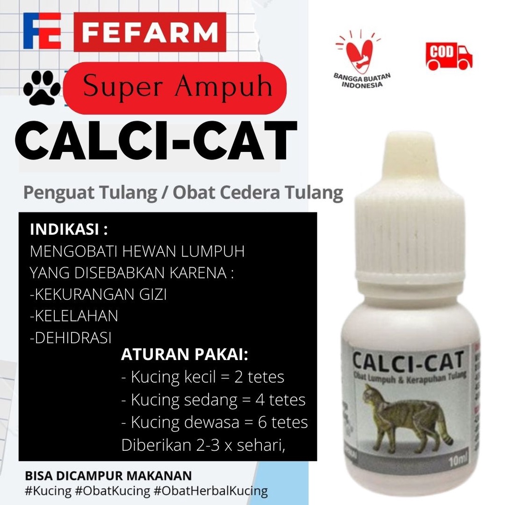 OBAT LUMPUH KUCING OBAT KEJANG DEHIDRASI KERAPUHAN TULANG FEFARM