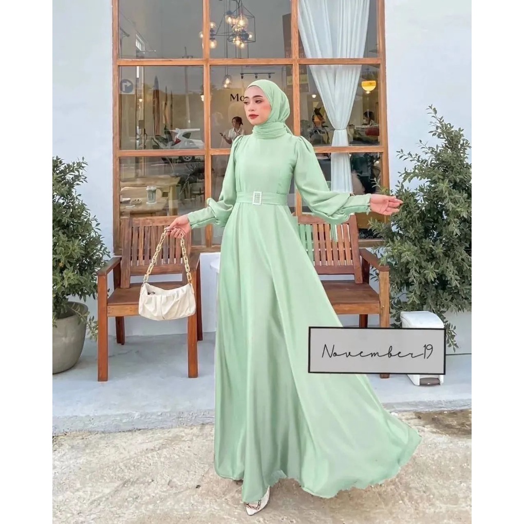 Dress Kondangan Modern Free Belt / Dres Simple Panjang Fashion Wanita / Gamis Dress Undangan Terbaru / Dress Korean Look Simple / daily dress muslimDress muslim korea / Dress muslim wanita / long dress muslim / drees muslim / Riska maxy