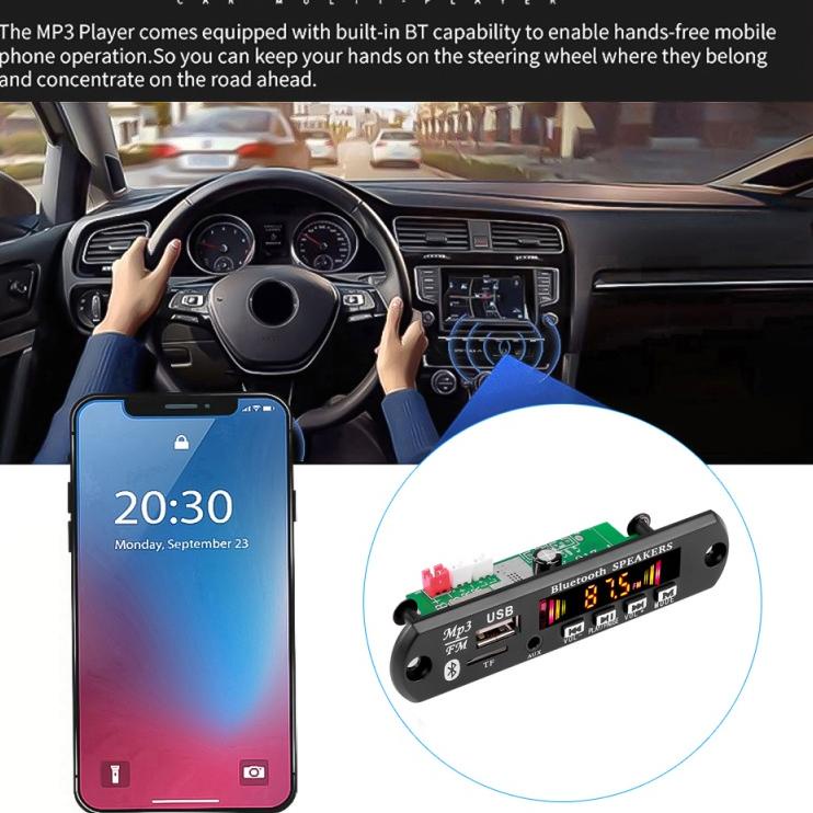 Hot Quality Mp3 bluetooth receiver modul kit MP3 player 12V bluetooth 5.0 FM radio TF card USB AUX K